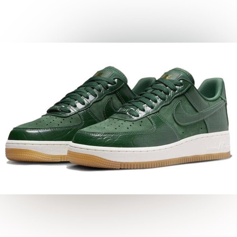 Nike Women’s Air Force 1 Low Patent Croc Green Sneakers
